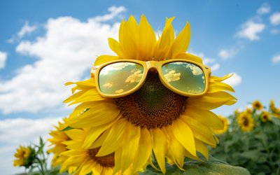 Sonnenblume mit Sonnenbrille - Foto von Wan J. Kim 